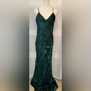 Vintage COTY Green Evening Gown